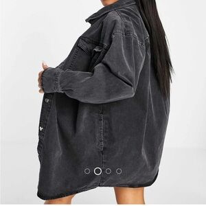 ASOS Curve oversized washed black denim jacket